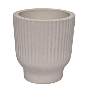 Imagem de Vaso Decorativo Garrafa Invertida Listras 9,5cm Cimento Artesanal Cinza