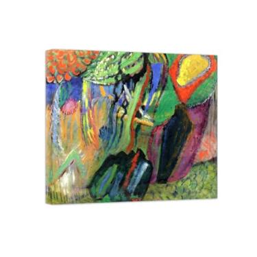 Imagem de Abstrato lona wall art pinturas famosas-Composição-Pôster e impressões para decoração casa pronta para pendurar 20x25cm8x10in Tela Embrulhada