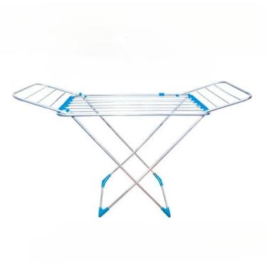 Imagem de Varal Retrátil de Chão Vertical - Suporte Resistente com Abas Dobráveis para Roupas