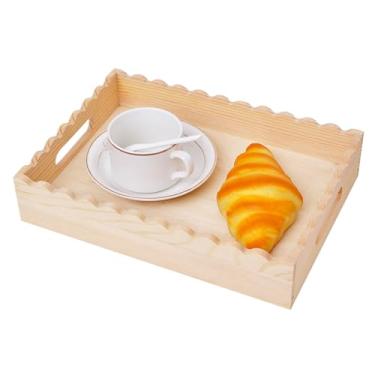 Imagem de Bandeja de mesa de café, bandeja decorativa recortada, decoração de mesa de centro, suporte de com alças, organizador de armazenamento para entrada de quarto e cozinha