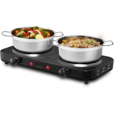 Imagem de Fogão Cooktop Elétrico indução 1 e 2 Bocas Fogareiro Portátil 2000w Me