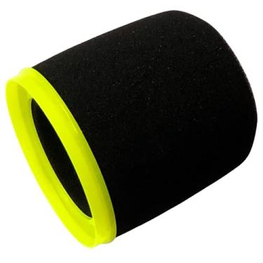 Imagem de RhymKawa Filtro Pop de para-brisas personalizado para microfones Shure MV7, MV7i, MV7+, MV7X, espuma grossa e anel de retenção amarelo com redução de ruído