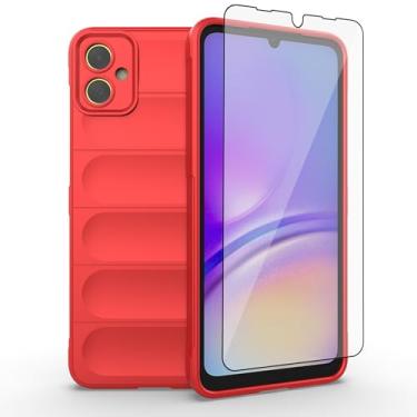 Imagem de Asuwish Capa de celular para Samsung Galaxy A05 com protetor de tela de vidro temperado e TPU macio fino à prova de choque capa protetora de silicone acessórios Ao5 A 05 mulheres homens meninas