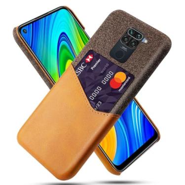 Imagem de Capa para Xiaomi Redmi Note 9,Tela e tampa de couro PU,Antideslizante,360°cobertura completa à prova de choque com 1 slot de cartão atrás,Prevenção de queda-Brown