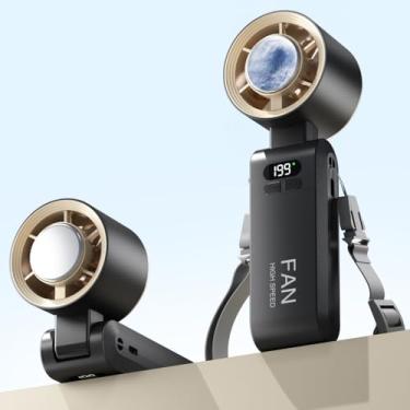 Imagem de Ventoinha portátil portátil com refrigerador de gelo, velocidade (1-199) ventilador pessoal recarregável de 5500 mAh, [tempo de resfriamento de 20h] Super Mini mas potente [20.000 RPM] Ventoinhas de