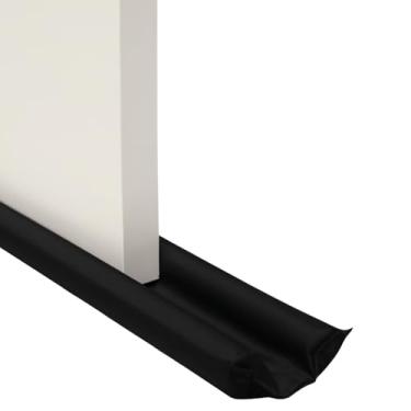 Imagem de Veda Porta Rolinho Em Couro Sintético 80cm Protetor Duplo Isolamento Térmico e Acústico Protege Contra Insetos e Luz (Preto)