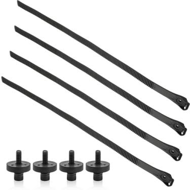 Imagem de Seenelling Pacote com 4 correias de bicicleta para estabilizador de roda de rack de 63 x 2,5 cm x 1 x 1,25 cm tiras de borracha de substituição, preto