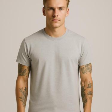 Imagem de Camiseta Preta Masculina Gola Redonda Lisa Casual Premium - Obstinate,