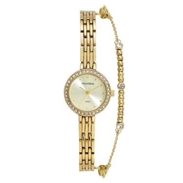 Imagem de Relógio MONDAINE feminino analógico dourado 32747LPMVDM1