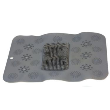 Imagem de Tapete Silicone Redondo Antiderrapante Massageador Limpeza Pés Banho De Box Cor:cinza Quadrado