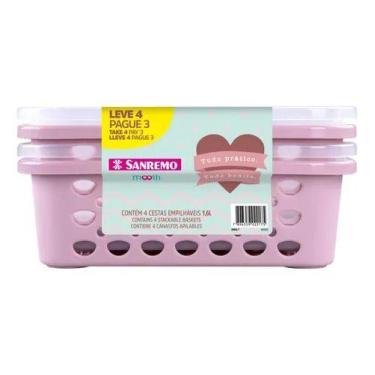 Imagem de CESTO ORGANIZADOR PLASTICO EMPILHAVEL DE 1,6 Litros - SANREMO
