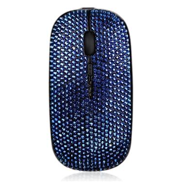 Imagem de Mouse sem fio recarregável com strass de cristal brilhante, mouse óptico silencioso 700 mAh, ultrafino 1600 DPI para notebook, PC, laptop, computador, MacBook - azul escuro