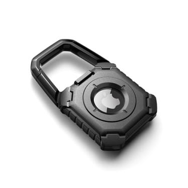 Imagem de Dexnor Capa com suporte AirTag da Apple AirTag, com mosquetão e design de trava, à prova de choque, antiarranhões, com face aberta e borda elevada para AirTag, acessório para chaves, animais de