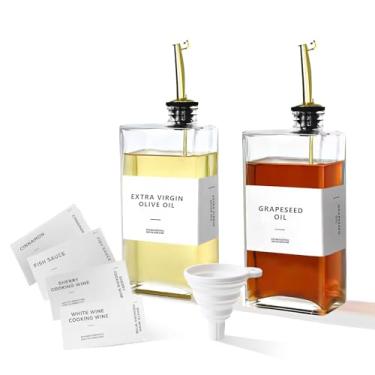 Imagem de YIK TUNG 2 garrafas vazias de 500 ml de molho e vinagre com bico de óleo pgold (incluindo 32 adesivos + funil)