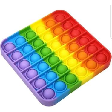 Imagem de Pop It Fidget Anti Stress Sensorial Quadrado Arcoiris