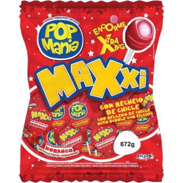 Imagem de Pirulito POP Mania Maxxi Morango 672G. Pacote Riclan