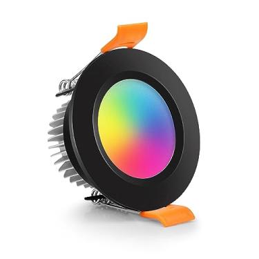 Imagem de LightingWill Iluminação embutida de LED de 5 polegadas, Downlight LED WiFi inteligente, luz de teto LED de 5W compatível com Alexa/Google Assistant, RGB regulável e 2700K-6500K, 120V com driver de LED