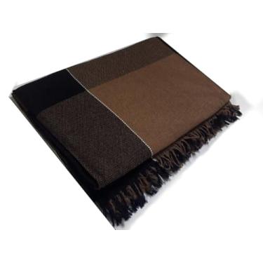 Imagem de Mantas Artesanais Para Sofa 2,40 x 1,80 Protetor De Sofa Algodao (Caramelo Xadrez, Casal)