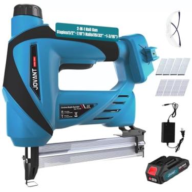 Imagem de jovant Pistola De Pregos Sem Fio Com Bateria Íons Lítio 2,0 Ah, Removedor Grampos Elétrico 2 Em 1 20 V, Alimentado Por Para Estofados, Pequenos Projetos E Marcenaria