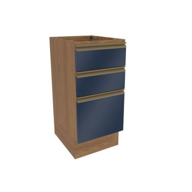 Imagem de Balcão 3 Gavetas Kappesberg Celeste 100% Mdf Nogueira-azul Profundo 40cm