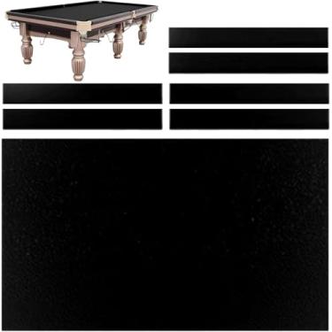 Imagem de Kit De Substituição De Feltro Para Mesa De Bilhar, 7ft/8ft/9ft Capa De Pano De Bilhar Para Jogo De Bilhar Com 6 Pano De Fundo Para Uma Variedade De Jogos, Black, 7ft