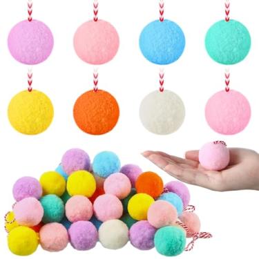 Imagem de Syhood 48 peças de enfeites de bolas de feltro de Natal de 4 cm, enfeites de bola de feltro de Natal para pendurar para decoração de árvore de Natal, festas de fim de ano, ambientes internos e