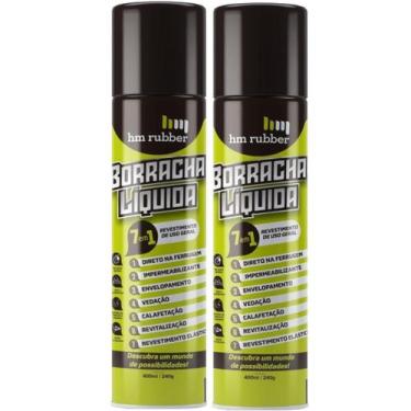 Imagem de Kit 2 Tinta Borracha Líquida Preta Impermeabilizante 400ml Hm Rubber S