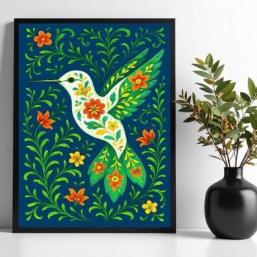 Imagem de Quadro Beija-Flor Colibri Floral Farm 33X24Cm - Quadros On-Line