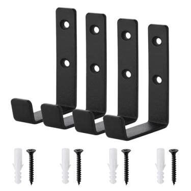 Imagem de Eagles Clipes de montagem na parede de snowboard, suporte horizontal para snowboard, armazenamento/exibição para pranchas de surf, skis, casa, garagem (129-preto-4 unidades)