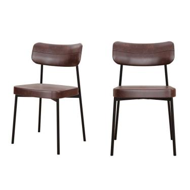 Imagem de Cadeira Mynna Fixa C/4 Pes 525 X 470 X 790 Mm C/2 Un. Courino Café Courino Café