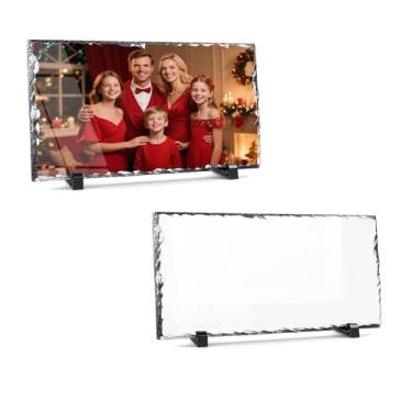 Imagem de Aulsetch Placa de pedra em branco de ardósia sublimação, para decoração de parede e mesa de 20 x 30 cm, 2 peças