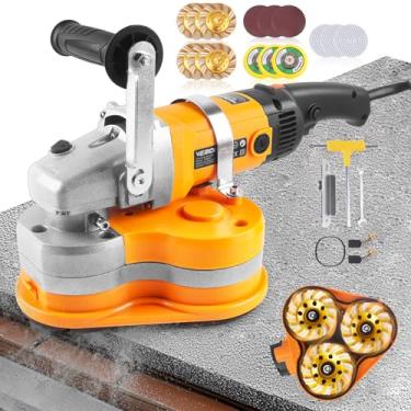 Imagem de VEMOKO Professional Electric Concrete Polisher & Grinder Kit - 3-Piece Diamond Grinding Wheels for Granite, Marble, Cement Floors | Stone Surface Cleaning, Thinset Removal, Rock & Tile Polishing Tool