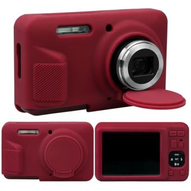 Imagem de RAIALL Capa para câmera digital KODAK PIXPRO FZ55, capa protetora de silicone macio para câmera vlogging KODAK PIXPRO FZ55, leve FZ55, capa para câmera aderente, vermelha