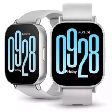 Imagem de Relógio Quadrado Prata Watch 5 Active Relógio Inteligente Smartwatch watch 5 Active (VERSÃO GLOBAL) (PRATA), IPX 8, tela 2 "Turboflex Com Suporte Para Alexaa.
