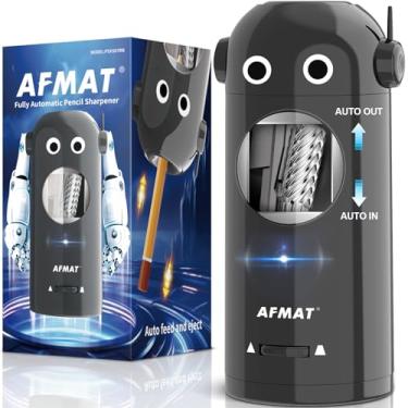 Imagem de AFMAT Apontador de lápis elétrico PSX5RB para lápis de cor de 7 a 11,5 mm, apontador de lápis robô totalmente automático, entrada e saída automática, recarregável com as mãos livres para sala de aula