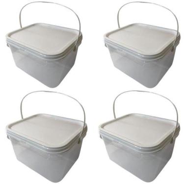 Imagem de Balde 2-4L Com Alça Resistente-Kit 4 Pçs - Nastripack