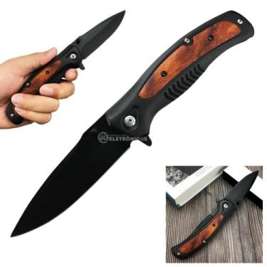 Imagem de Canivete Tático com Clip de Cinto, Trava de Segurança e Capinha Protet