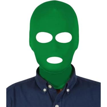 Imagem de Gaoin Unisex 3 Hole Full Face Mask Cover Elastic Breathable Zentai Hood Halloween Masquerade Cosplay Costume Balaclava Headgear (Green)