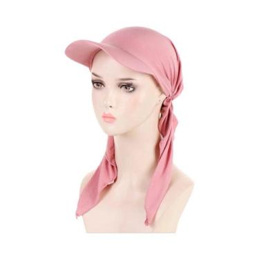Imagem de Boné Hijab Interno de Modal Macio - Turbante para Mulheres, Rosa