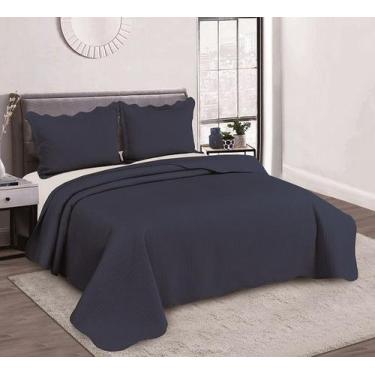 Imagem de Cobre Leito Colcha Casal Padrão Dupla Face com Toque Macio 200 Fios Ul