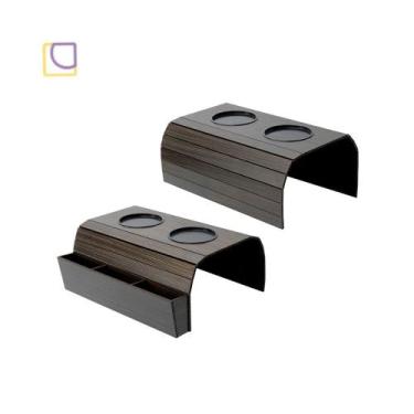 Imagem de Kit Bandeja Esteira para Braço de Sofá com Porta Copos e Controle - Mo