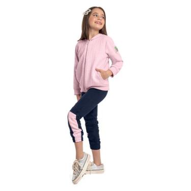Imagem de Jaqueta Infantil em Moletom Quimby, Rosa, 4