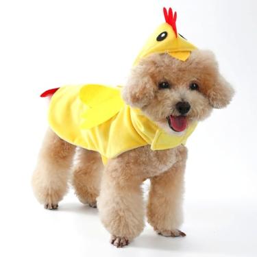 Imagem de SEIS Fantasia de galinha para cães de Halloween, roupas com capuz para animais de estimação de Ação de Graças, cosplay, Páscoa, pintinho, gato, vestuário para gatos, pequenos, médios e grandes
