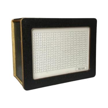 Imagem de Cofrinho Cofres Woodbox Marrom em MDF Desafio de 1000 5000 e 10000(2 PRETO - R$10.000,00)