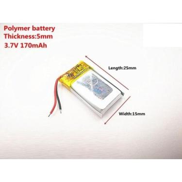 Imagem de Bateria 3.7v 170 Mah 5mm X15mm X25mm 2 Fios 501525 - bgb