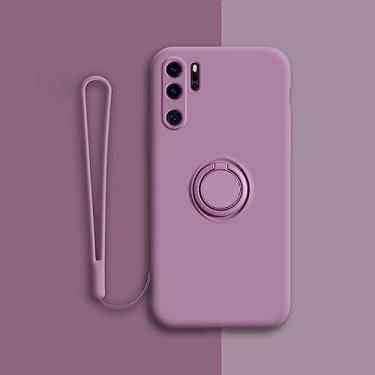 Imagem de Capa magnética de silicone para Huawei P30 P20 Pro P30Pro P20Pro P40 Nova 5T Mate Honor 20 Capa com suporte de anel P 30 A, roxo cereja, para Huawei P40 Lite