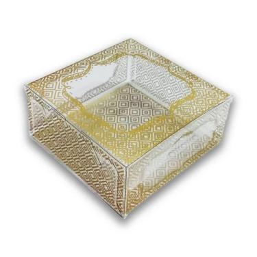 Imagem de 10 Caixas Para 9 Brigadeiros Com Berço, Dourado, Em Acetato - Embala C