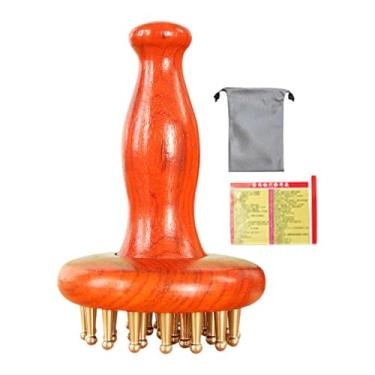 Imagem de MotiveTech Escova de raspagem de guasha, escova de massagem corporal de madeira, relaxamento, ferramenta corporal gua sha de cobre para pescoço, cintura e pernas, Package a