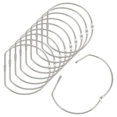 Imagem de OLYCRAFT 10 anéis de fichário em forma de D, 12 x 13 cm, anéis de fichário de folhas soltas banhados a ferro, anel de armazenamento de fita para chaves, cartões de escritório, recibos, fotos, arquivos