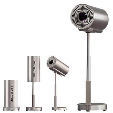 Imagem de UN UNITEDTIME Mini Projetor Unitedtime Com Suporte Wifi E Bluetooth 1080P 4K Integrado Com Ajuste De Altura De 90°, Portátil, Suporta Hdmi, Usb, Pc, Tv Box (Ouro Rosa)